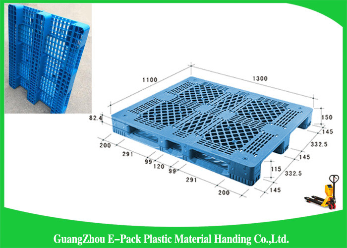Euro Type Heavy Duty Plastic Pallets Single Face For Food Industry Warehouse