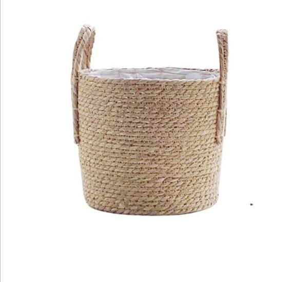 Handicraft Natural Seagrass Storage Basket With Handle ECO Friendly Kids Toy