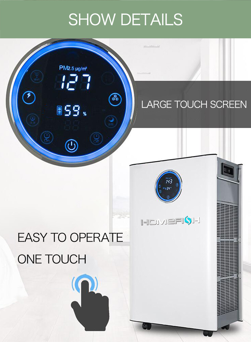 HOMEFISH 800m2/H Commercial Air Purifier With CADR 800 Fresh Healthy Air