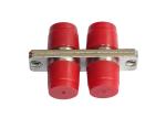 Red Short Boot FC Fiber Optic Connector , Duplex Single Mode OS2 Fiber FC