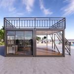 40FT Hurricane Proof Modular Home Glass Wall Terrace Prefab House for Steel