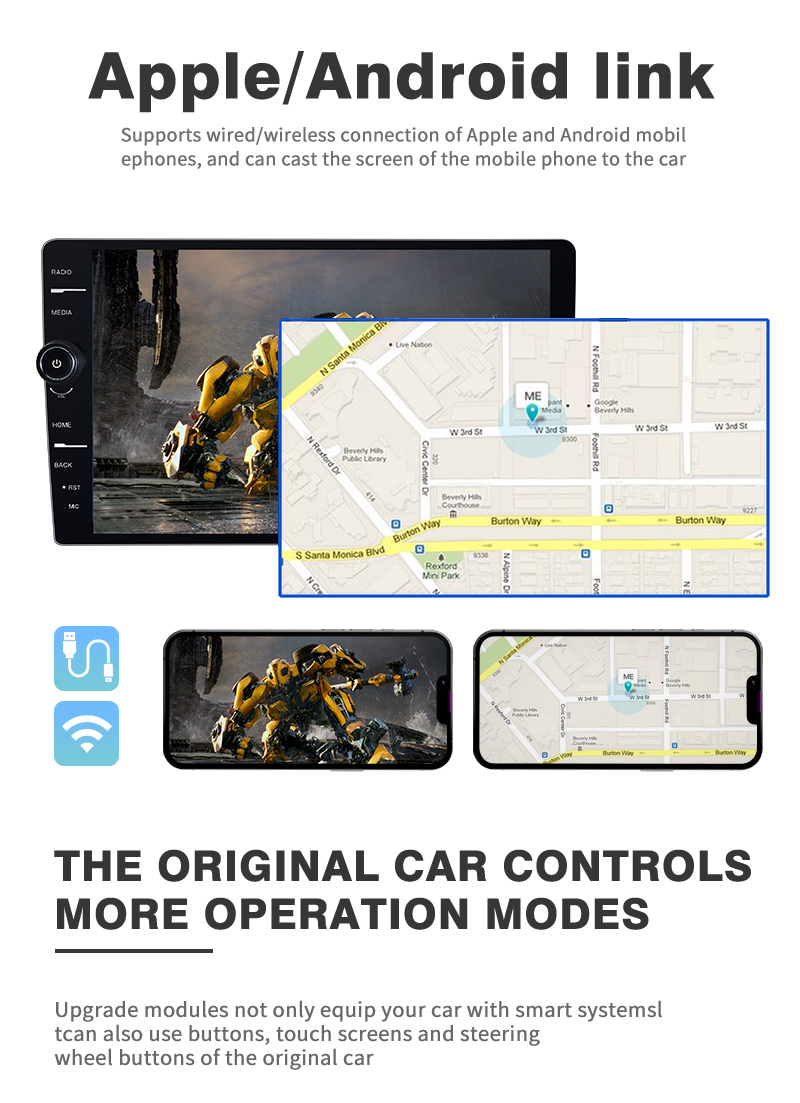 2.5D Touch Screen 10 Inch 1 32 GB Mp5 Player for Android Car Audio FM Transmitter
