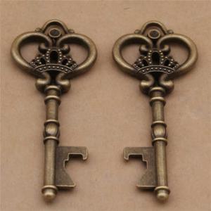 Quality Die Casting Innovative Wedding Favor Antique Pattern Key Shape Beer Bottle Opener Keychain, Cheap Promotion Gift wholesale