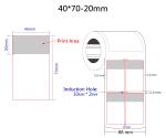 40x70-20mm Cable Adhesive Label 1mil White Gloss Transparent Water Resistant
