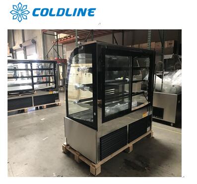 glass door bakery display case for bakery shop with ETL/CE