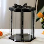Hexagonal Transparent Cake Box Double Layer Raised Barbie Birthday Cake