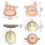 MHC Cartoon Animal Silicone Baby Feeding Set Plate for Kids Travel Nursing 500