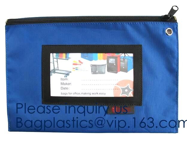 Zipper Vinyl PVC Leather Bank Deposit Bags Bank Deposit Bag With Key Ring,Locking Courier Bag 1000 Denier Nylon Combinat