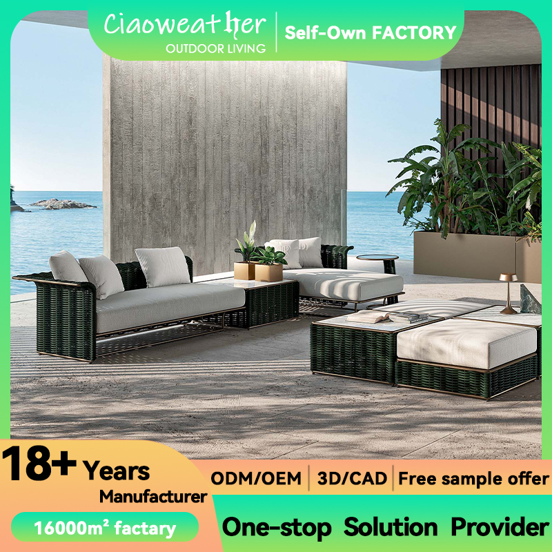Customized Color Villa Modern Waterproof Fabric Aluminum Sofa for Hotel Restaurant Banquet Home or Coffee