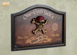 Quality Personalized Wall Decor 3D Resin Pirate Antique Wooden Wall Plaque Decorative Wall Plaques wholesale