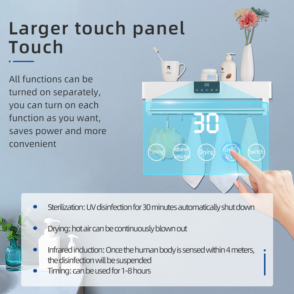 Multifunctional Underwear Towel Drying Rack With Uv Disinfection Body Infrared Sensor