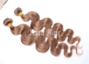 Quality Unprocessed Light Brown Virgin Human Hair Extensions Without Shedding wholesale