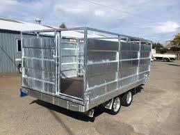 Quality Utility 8x5 Tandem Trailer With Cage , Cattle Stock Trailers Heavy Duty wholesale