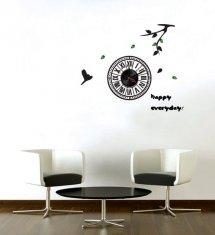 DIY Removable Diamond Tree Bird Wall Sticker Clock 10D033