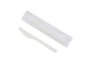 Quanhua Wrapper Fast Food Disposable Biodegradable Spoon Fork Compostable Cornstarch PLA Cutlery Set