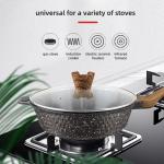 12Pcs Black Kitchen Ware Set Aluminum Nonstick Cookware Cooking Pot Sets