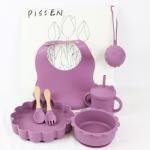customized silicone products Food Grade Silicone feeding Set Cartoon cat Style