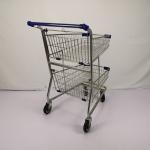 Public Service Shopping Basket Trolley Q195 Steel Double Basket Cart