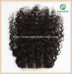 Lace top closure 5''x5'' ,brazilian virgin hair natural color loose curly 10''