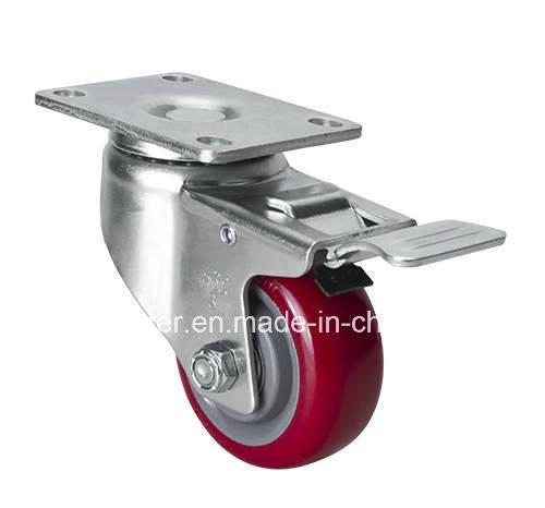 Edl Medium 3" 150kg Plate Brake TPU Caster 5023-86 150kg Load Capacity for Heavy