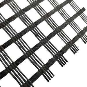 Quality Karl Mayer Machine Produced 50-50kn Glass Fiberglass Geogrid for Roadbed Solidification wholesale