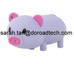 Custom Cartoon PVC Cute Pig USB Pen Drive, Hot Sale Gift USB Memory Sticks