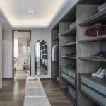 Modern Glass Door Wooden Walk In Closet Wardrobe Bedroom Furniture