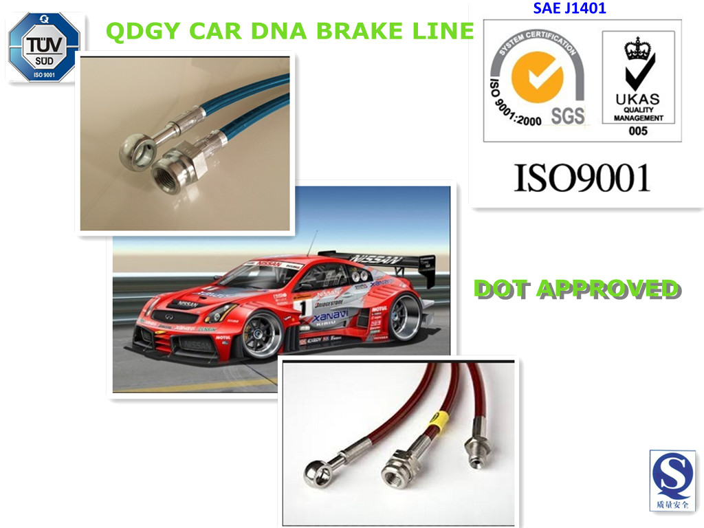 PTFE flexible stainless steel braided brake hose