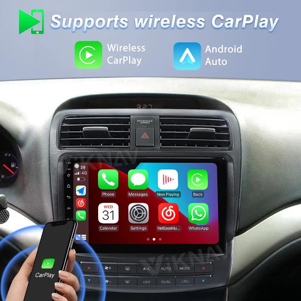 10 Inch Android Stereo For 2003-2012 Honda Acura TSX 128G Navigation GPS Multimedia Player Wireless Carplay 4G