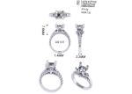 Moissanite Diamond Gemstone Promise Rings 14K Gold Princess Cut