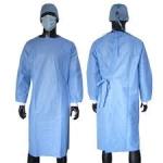 Non Woven Disposable Dressing Gowns Hospital Scrubs With Elastic Cuff