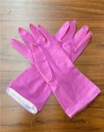Pink Color Spray Flocklined Latex Dishwashing Gloves Household