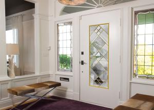 China Original Artwork Architectural Decorative Stained Glass Door Panels Nouveau Art Deco on sale