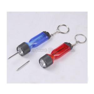 Quality Promotional printed logo led torch flashlight keychain keyrings with screwdriver gift wholesale