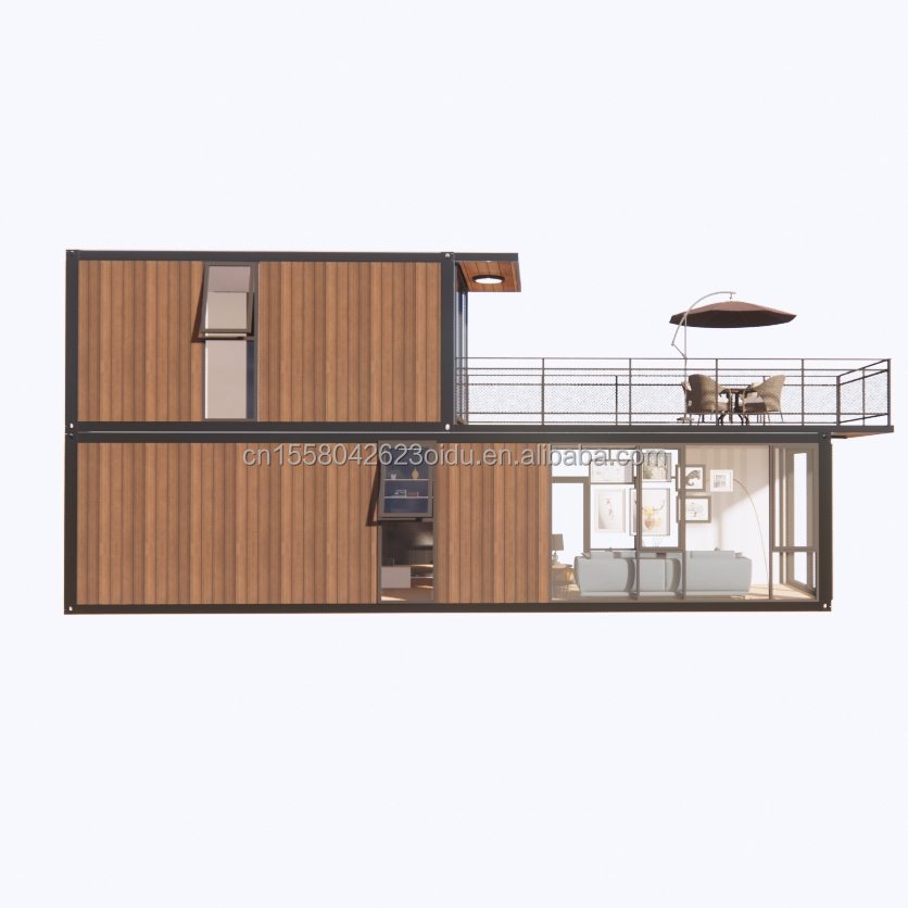 EU Customized 40ft Container Movement Modern Modular Office or Supermarket Galvanized Steel Bending 180g Log Steel Frame
