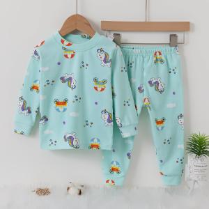 Quality Hygiene Long Pj Set Cartoon Carriage Warm Pyjamas For Winter wholesale