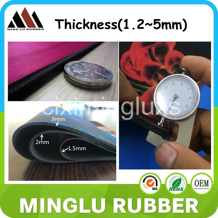 Minglu MP-002 Rakoon brand Custom adhesive backed rubber sheet printed mouse pads