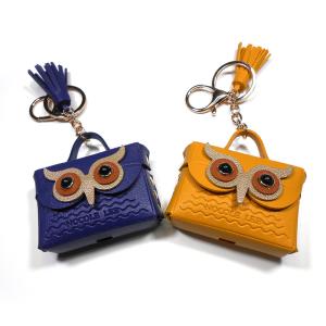 Quality Lightweight Leather Mini Bag Keychain With Gold Plating wholesale