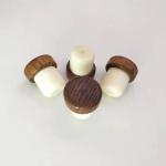 Non Spill Sealing Plug Cap Synthetic Cork Wooden Top Aluminum Metal Wine Bottle