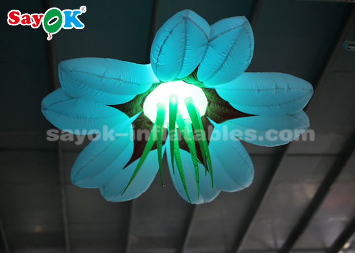 Colorful 1.5m Inflatable Lighting Decoration / Blow Up Hanging LED Flower