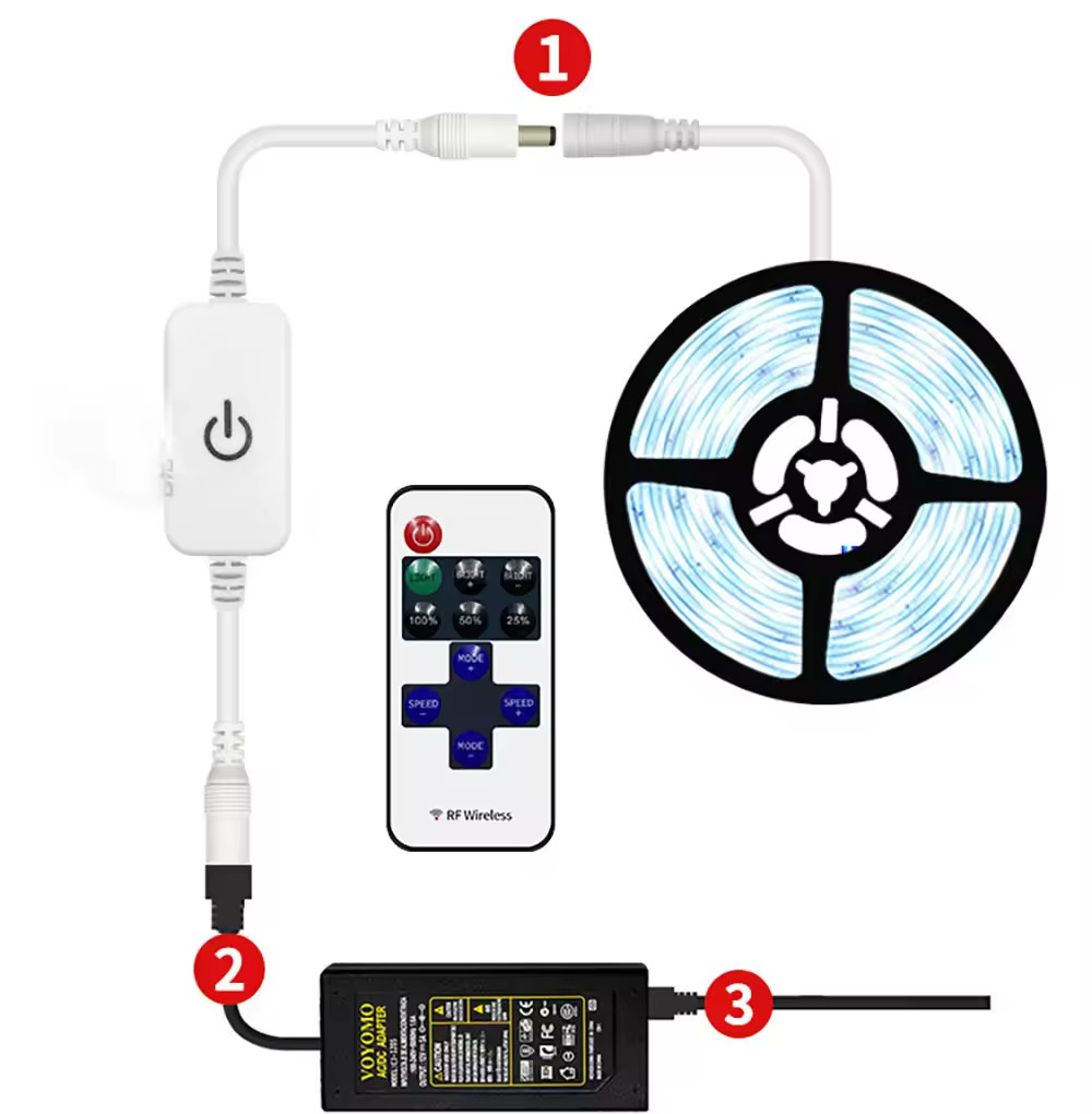 Best Seller Mini Led Controller 11keys 5V 12V 24V Single Color Controller RF Wireless Touch Remote Brightness Led Dimmer