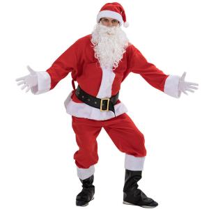 Quality Polyester Luxury Velvet Santa Suit Adult Costume For Christmas Decoration wholesale