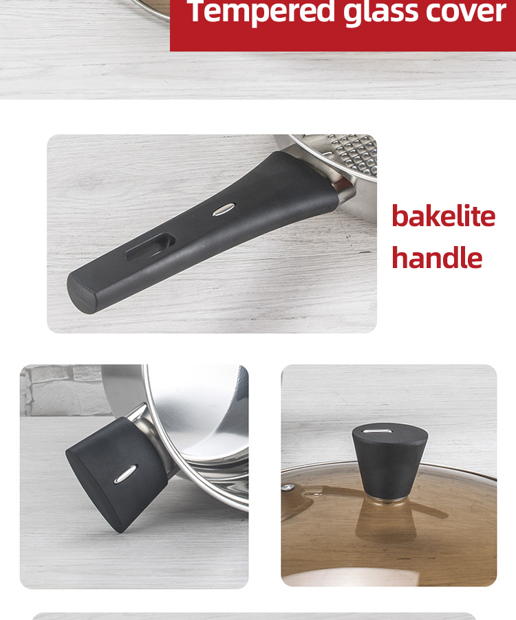 Hot Sale Pot Set New Bakelite Binaural Handle Cooking Soup Pot Set 304 Stainless Steel Cookware Set