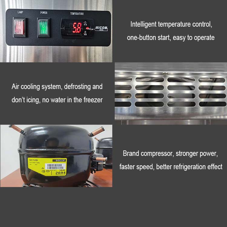 780L Kitchen Worktable Refrigerator Freezer With Four Doors