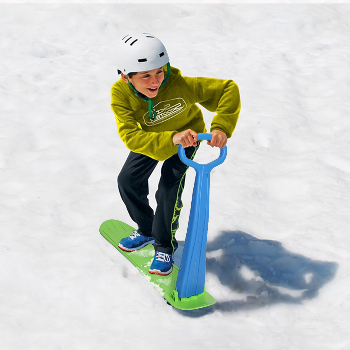 Plastic Winter Snow Scooter Snow Ski Sledge Foldable Snow Sled for Kids 36*32*10inch