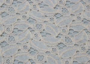 Quality Ivory Cotton Nylon Lace Anti-Static Fabric For Dresses OEM / ODM CY-LW0707 wholesale