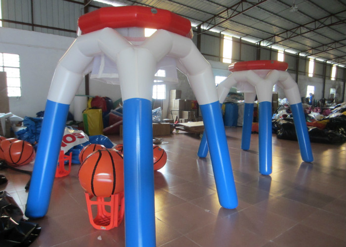 Tall Airtight Inflatable Basketball Game , Outdoor Game Inflatable Basketball Hoop 2.2mH