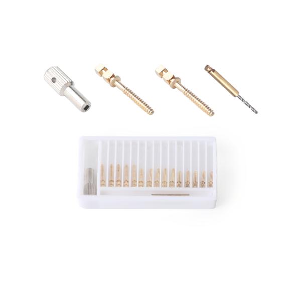 MFDS Standard Teeth Dental Implant Supplies Tapered Screw Post Kit 24k Gold