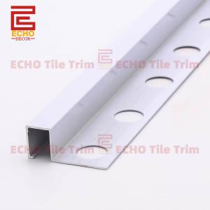 China Ceramic Decorative Square Edge Aluminum Tile Trim Profiles White on sale