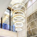 Gold Metal Large Modern Circular Chandelier